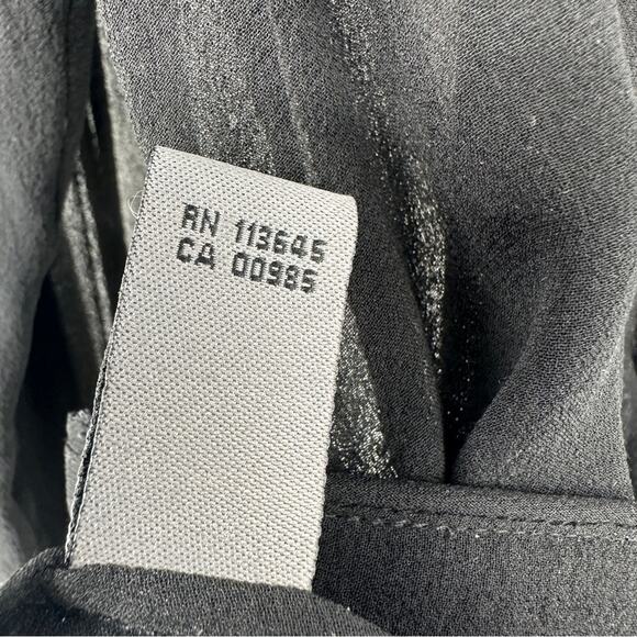 $11SALE!!! ck Calvin Klein Silk Black Sheer Blouse Size 8 - Picture 8 of 9